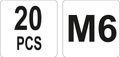 Nýtovacia matica oceľová M6, 20ks