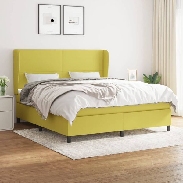 vidaXL Boxspring posteľ s matracom zelená 180x200 cm látka