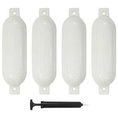 vidaXL Lodný nárazník 4 ks, biely 51x14 cm, PVC