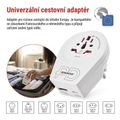 Cestovný univerzálny adaptér EMOS P0055U pre cudzincov do strednej Európy, 1×USB-C, 1×USB-A