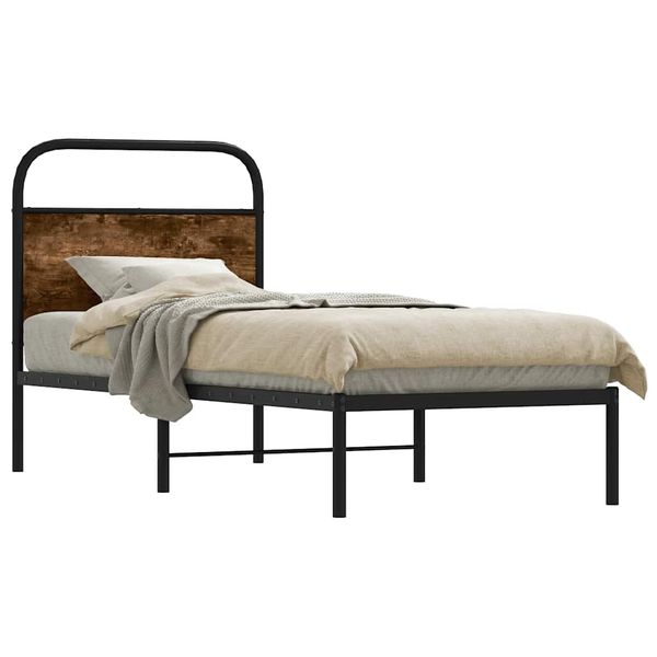 vidaXL Posteľný rám bez matraca 80x200 cm dymový dub kompozitné drevo