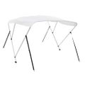 vidaXL Strieška Bimini s 3 oblúkmi, biela 183x140x137 cm