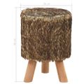 vidaXL Okrúhle sedadlo z umelej kožušiny 28x40 cm hnedé