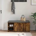 vidaXL Predsieňová lavica s vankúšom Údený Dub 100 x 38 x 46 cm