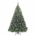 vidaXL Umelý vianočný stromček s 300 LED-i Zelená 180 cm PE a PVC