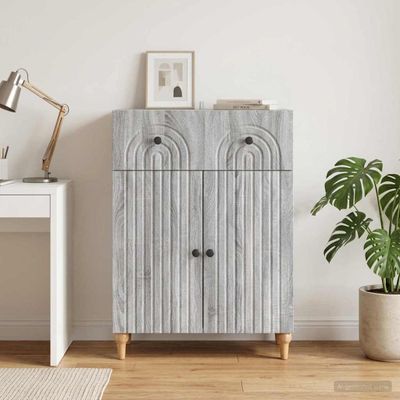 vidaXL Servírovacia skriňa Sivá sonoma 66 x 34,5 x 90 cm