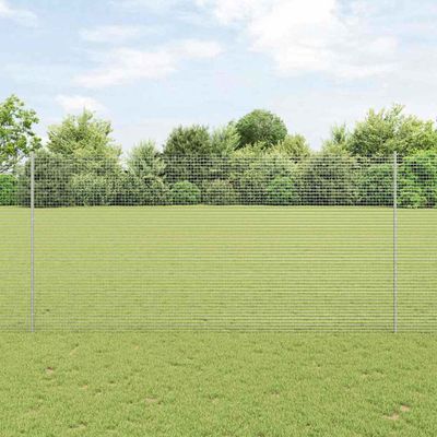 vidaXL Zváraný drôtový plot s podperou 10 x 1,6 m Strieborná Sieťovina