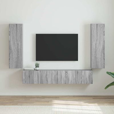 vidaXL TV nástenná skriňa Nástenný 2 pcs Sivý Sonoma 30 x 31 x 100 cm