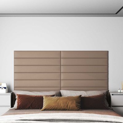 vidaXL Nástenný čelník 12 pcs Kapučínová 90 x 15 cm látka