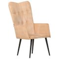vidaXL Kreslo wingback krémové plátno