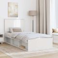 vidaXL Rám postele Biela 90 x 200 cm Masívne borovicové drevo