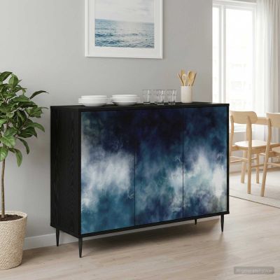 vidaXL Servírovacia skriňa RAALTE Čierny dub 102 x 33 x 76 cm