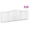 vidaXL Oblúkové gabionové koše 10 ks 400x50x120/140 cm pozink. železo