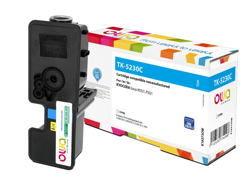 OWA Armor toner kompatibilný s Kyocera TK-5230C, 2200st, modrá/cyan