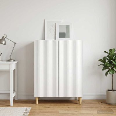 vidaXL Servírovacia skriňa Biela s vysokým leskom 66 x 34,5 x 90 cm
