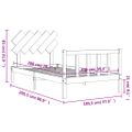 vidaXL Rám postele s čelom sivý 100x200 cm masívne drevo
