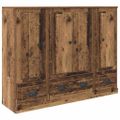 vidaXL Highboard 3 ks Staré drevo 132 x 35,5 x 103,5 cm