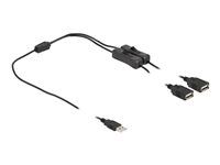 Separátor na napájanie - USB (M) do USB (F) - 5 V - 2 A - 1 m - čierna