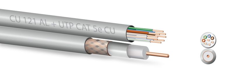 Zircon koaxiálny kábel 121 CU AL + UTP 5e CU 150m