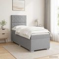 vidaXL Posteľ boxspring s matracom Svetlosivá 100 x 200 cm Látka