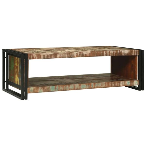 vidaXL Konferenčný stolík 120 x 50 x 38 cm Masívne obnovené drevo