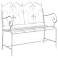 vidaXL Záhradná lavička 2 -Seater 104 x 54 x 93 cm Oceľ Antická biela