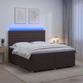 vidaXL Posteľ boxspring s matracom Tmavohnedá 140 x 190 cm Látka