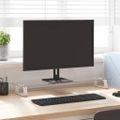 vidaXL Stojan na monitor biely 80x20x8 cm tvrdené sklo a kov