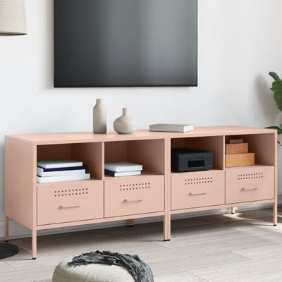 vidaXL TV skrinky 2 ks ružové 68x39x50,5 cm oceľ