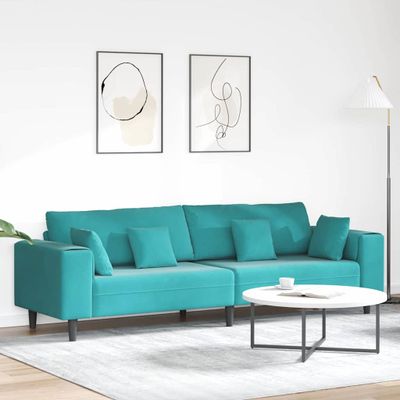 vidaXL Pohovka Tyrkysová 250 x 77 x 76 cm Zamat