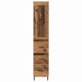 vidaXL Highboard Staré drevo 34,5 x 34 x 180 cm Kompozitné drevo