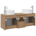 vidaXL Set kabinetov do kúpeľne 3 ks Dub artisan 49,5 x 44,5 x 65,5 cm