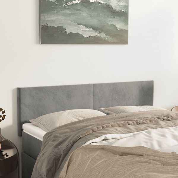 vidaXL Čelá postelí svetlosivé 144x5x78/88 cm zamatové