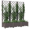 vidaXL Záhradný kvetináč s mriežkou hnedý 120x40x121,5 cm PP