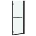 vidaXL Skladací sprchový kút 2 panely 95x140 cm ESG čierny