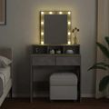 vidaXL Toaletný stolík s LED betónovosivý 80x41x144,5 cm