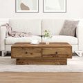 vidaXL Konferenčný stolík Staré drevo 90 x 90 x 28 cm Kompozitné drevo