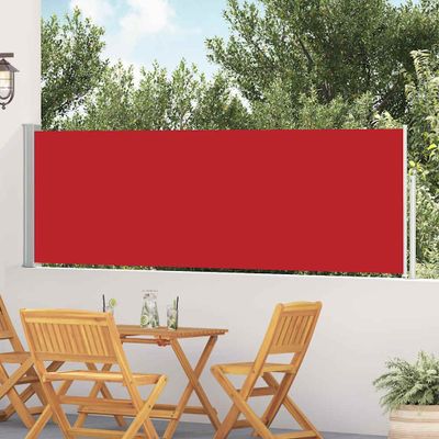 vidaXL Zaťahovacia bočná markíza na terasu 100x514 cm, červená