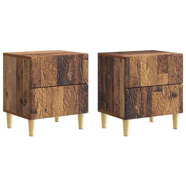 vidaXL Nočný stolík 2 pcs Staré drevo 43 x 34,5 x 48 cm