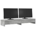 vidaXL Stojan na monitor a zásuvky betónový 100x27x15 cm kompoz. drevo