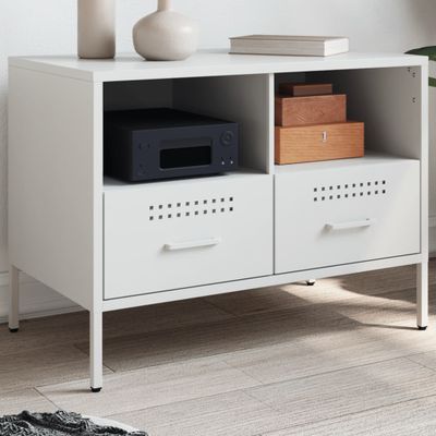 vidaXL TV skrinka biela 68x39x50,5 cm oceľ