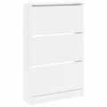 vidaXL Botník biely 80x21x125,5 cm kompozitné drevo