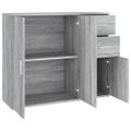 vidaXL Komoda sivá sonoma 91x29,5x75 cm spracované drevo
