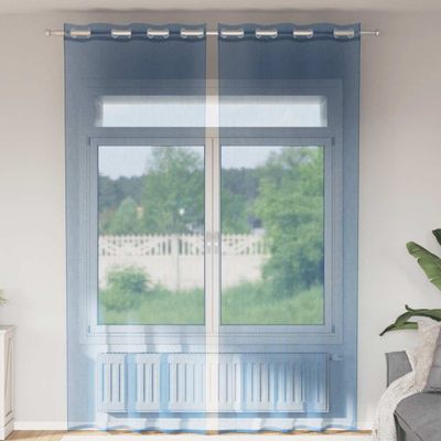 vidaXL Voile Záclony s priechodkami 2 ks Royal Blue