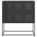 vidaXL Komoda čierna 100,5x39x107 cm oceľ valcovaná za studena