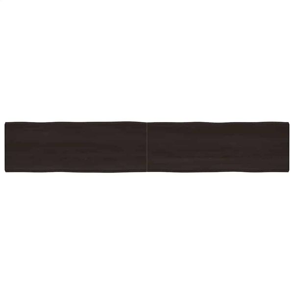 vidaXL Stolová doska tmavohnedá 220x40x(2-6)cm ošetrený masív hrany