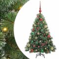 vidaXL Umelý vianočný stromček s 150 LED-i Zelená 120 cm PE a PVC