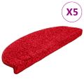 vidaXL Schodové rohože 5 ks 65x21x4 cm červené polkruhové veľké