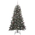 vidaXL Umelý vianočný stromček Zelená 150 cm PVC, plast a oceľ