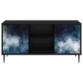 vidaXL TV skrinka RAALTE 102 x 33 x 51 cm Čierny dub Kompozitné drevo
